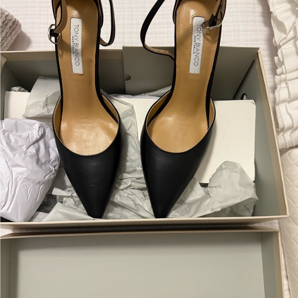 Tony Bianco Black Pointed Toe Heels